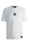 Hugo Boss Boss X Nfl Stretch-cotton T-shirt With Special Branding In Raiders