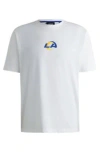 Hugo Boss Boss X Nfl Stretch Cotton Graphic T-shirt In Los Angeles Rams - White