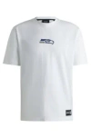 Hugo Boss Boss X Nfl Stretch-cotton T-shirt With Special Branding In Seahawks