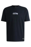 Hugo Boss Boss X Nfl Stretch-cotton T-shirt With Special Branding In Seahawks