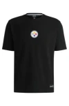 Hugo Boss Boss X Nfl Stretch-cotton T-shirt With Special Branding In Steelers