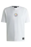 Hugo Boss Boss X Nfl Stretch-cotton T-shirt With Special Branding In Steelers