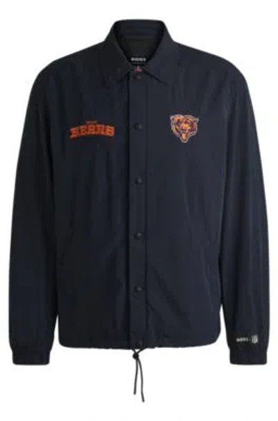 Hugo Boss Boss X Nfl Water-repellent Jacket With Embroidered Branding In Bears
