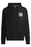 Hugo Boss Boss X Nfl Zip-up Hoodie With Special Branding In Black