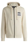 Hugo Boss Boss X Nfl Zip-up Hoodie With Special Branding In White