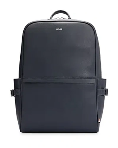 Hugo Boss Backpack With Signature Stripe And Logo Detail In Dark Blue