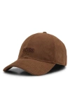 Hugo Boss Boss Zed Corduroy Baseball Cap In Brown
