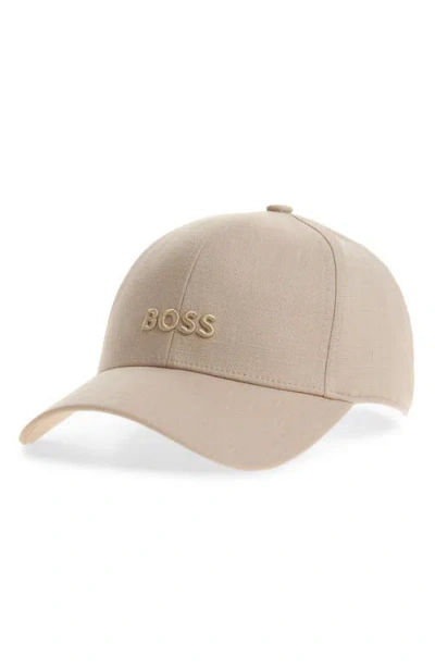 Hugo Boss Boss Zed Embroidered Logo Adjustable Baseball Cap In Neutral