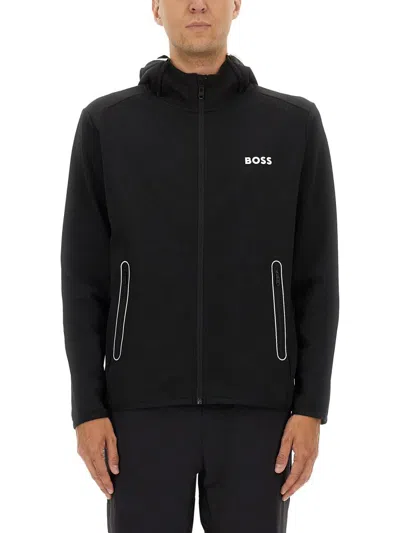 Hugo Boss Boss Zip Sweatshirt In Black
