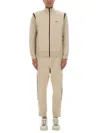 Hugo Boss Boss Zip-up Activewear Set With Contrasting Stripes In Brown