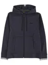 Hugo Boss Navy Blue Solid Hood Sweatshirt In Blue