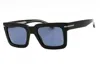Hugo Boss Boss1501s Rectangular Blue Lens Sunglasses In Black
