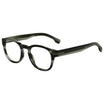 Hugo Boss Boss15046ak50 Round-frame Acetate Eyeglasses In Green