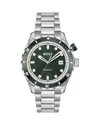 Hugo Boss Men's Bossmatic Silver Stainless Steel Watch, 42mm In Green/silver