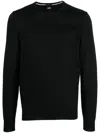 Hugo Boss Boss Virgin Wool Crew-neck Sweater In Black