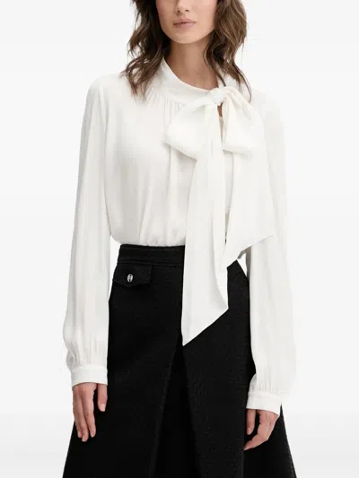 Hugo Boss Bow-detail Blouse In White
