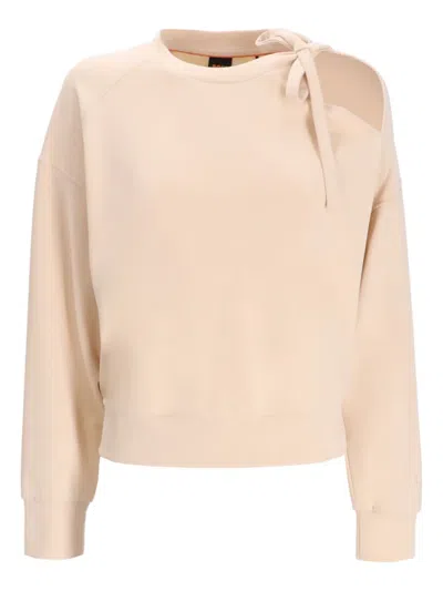 Hugo Boss Bow-embellished Sweatshirt In Neutrals