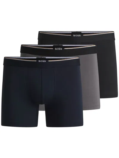 Hugo Boss Boxerbr 3p Bamboo In Black