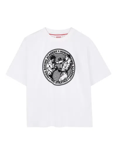 Hugo Boss Kids' Boxing Academy-print T-shirt In White