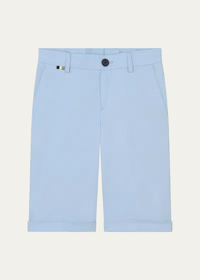 Hugo Boss Kids' Boy's Ceremony Suit Shorts In 783-pale Blue