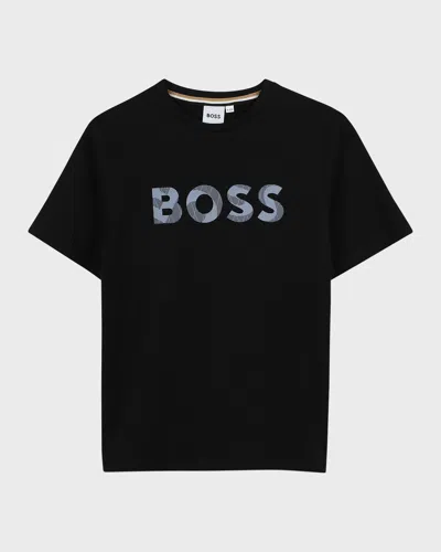 Hugo Boss Kids' Boy's Classic Logo-print T-shirt In Schwarz