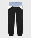 Hugo Boss Boy's Color Block Logo-print Joggers In Black