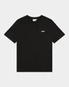 Hugo Boss Kids' Boy's Contrast Logo-print T-shirt In Black