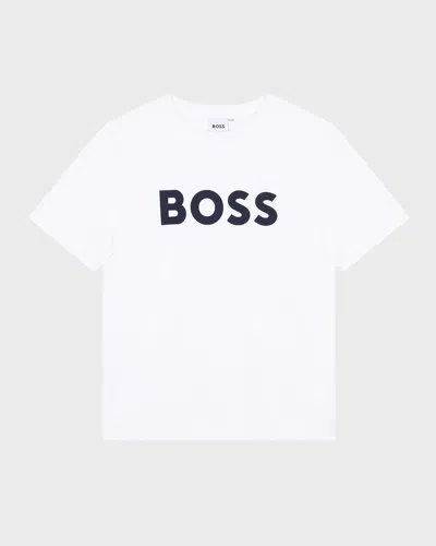 Hugo Boss Kids' White T-shirt For Boy With Logo