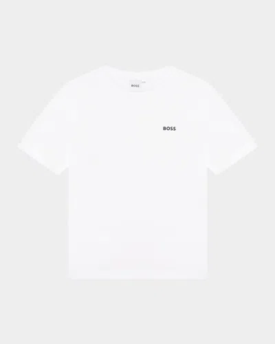HUGO BOSS BOY'S CONTRAST LOGO-PRINT T-SHIRT