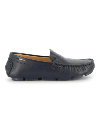 Hugo Boss Boy's Leather Loafers In Blue