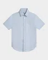 Hugo Boss Boy's Short-sleeve Button Shirt, 4-16 In Pale Blue