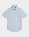 Hugo Boss Boy's Short-sleeve Button Shirt, 4-16 In Pale Blue
