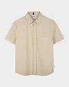Hugo Boss Boss Boys Linen Shirt In Stone