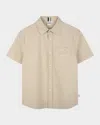 Hugo Boss Boss Boys Linen Shirt In Stone