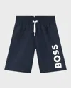 Hugo Boss Boy's Logo-print Swim Trunks In Blue