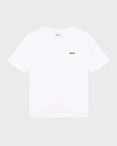 Hugo Boss Kids' Boy's Logo-print T-shirt In White