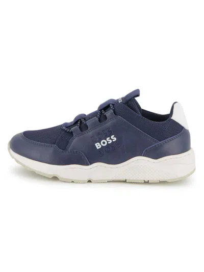 Hugo Boss Kids' Boy's Mesh Sneakers In Blue