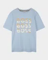 Hugo Boss Boy's Multi Logo Short-sleeve T-shirt In Persian Blue