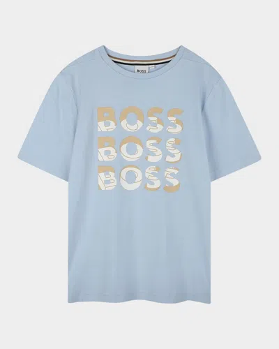HUGO BOSS BOY'S MULTI LOGO SHORT-SLEEVE T-SHIRT