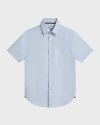 Hugo Boss Kids' Boy's Short-sleeve Button Shirt, 4-16 In Pale Blue
