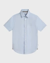 Hugo Boss Boy's Short-sleeve Button Shirt, 4-16 In Pale Blue