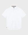 Hugo Boss Kids' Boy's Short-sleeve Button Shirt, 4-16 In White