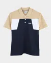 Hugo Boss Boy's Short-sleeve Colorblock Polo Shirt In Navy