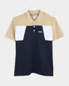 Hugo Boss Boy's Short-sleeve Colorblock Polo Shirt In Navy