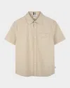 Hugo Boss Boss Boys Linen Shirt In Stone