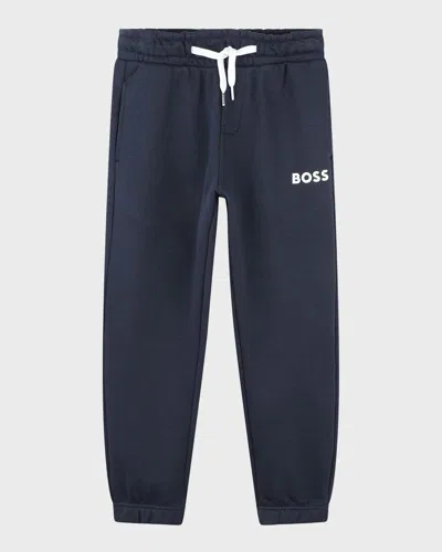 Hugo Boss Kids' Boy's Sweatpants W/ Contrast Logo In Navy