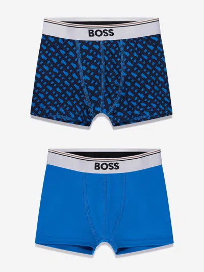 Hugo Boss Kids' Boys 2 Pack Boxer Shorts Set In Blue