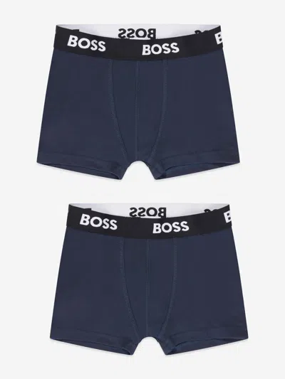 Hugo Boss Kids' Boys 2 Pack Boxer Shorts Set In Blue