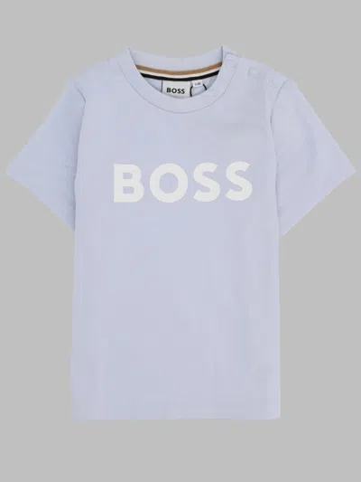 Hugo Boss Boys Cotton T-shirt With Stretch Trim In White