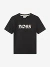 Hugo Boss Kids' Boys Embossed Logo T-shirt In Black